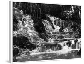 Climbing Dunn’S River Falls, Jamaica, C.1962-null-Framed Photographic Print