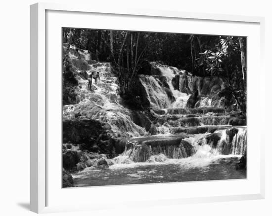 Climbing Dunn’S River Falls, Jamaica, C.1962-null-Framed Photographic Print