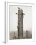 Climbing Factory Chimney-null-Framed Photographic Print