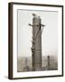 Climbing Factory Chimney-null-Framed Photographic Print