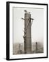 Climbing Factory Chimney-null-Framed Photographic Print