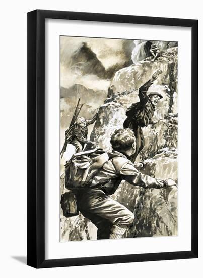 Climbing in the Peak District-Bill Lacey-Framed Giclee Print