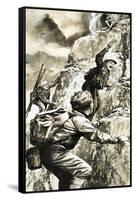 Climbing in the Peak District-Bill Lacey-Framed Stretched Canvas