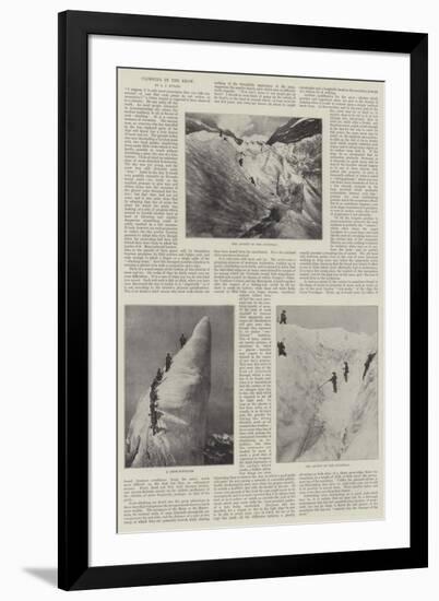 Climbing in the Snow-null-Framed Giclee Print