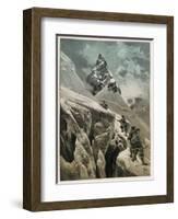 Climbing in the Swiss Alps-null-Framed Art Print