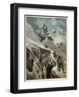 Climbing in the Swiss Alps-null-Framed Art Print