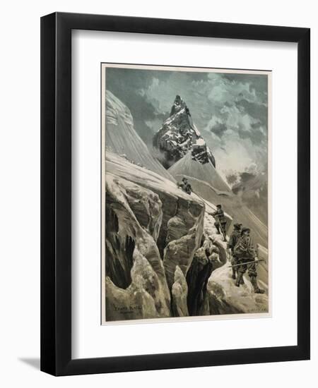 Climbing in the Swiss Alps-null-Framed Art Print