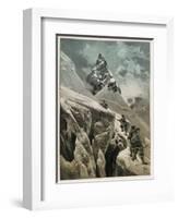 Climbing in the Swiss Alps-null-Framed Art Print