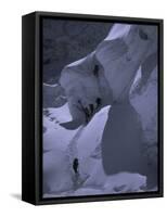 Climbing Khumbu Ice Fall, Nepal-Michael Brown-Framed Stretched Canvas