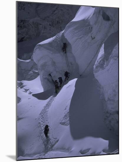 Climbing Khumbu Ice Fall, Nepal-Michael Brown-Mounted Photographic Print