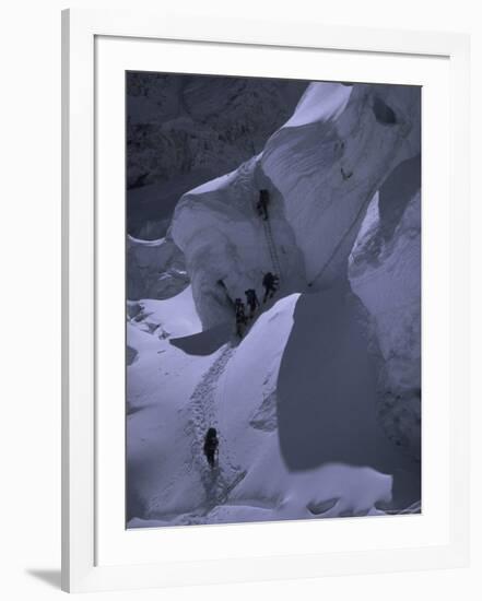 Climbing Khumbu Ice Fall, Nepal-Michael Brown-Framed Photographic Print