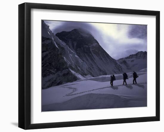 Climbing Lhotse, Everest in Nepal-Michael Brown-Framed Photographic Print