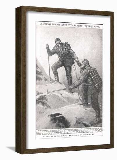 Climbing Mount Everest, Illustration from 'Newnes Pictorial Book of Knowledge', c.1920-Duncan McPherson-Framed Giclee Print