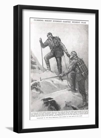 Climbing Mount Everest, Illustration from 'Newnes Pictorial Book of Knowledge', c.1920-Duncan McPherson-Framed Giclee Print