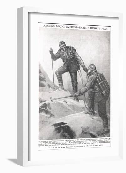 Climbing Mount Everest, Illustration from 'Newnes Pictorial Book of Knowledge', c.1920-Duncan McPherson-Framed Giclee Print