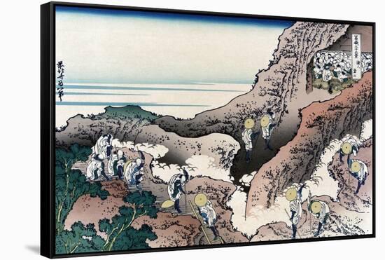 Climbing Mt. Fuji-Katsushika Hokusai-Framed Stretched Canvas