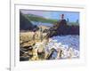 Climbing on the Rocks, St Ives-Andrew Macara-Framed Giclee Print