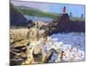 Climbing on the Rocks, St Ives-Andrew Macara-Mounted Giclee Print