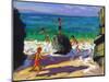 Climbing Rocks, Porthmeor Beach, St Ives, 2013-Andrew Macara-Mounted Giclee Print