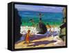 Climbing Rocks, Porthmeor Beach, St Ives, 2013-Andrew Macara-Framed Stretched Canvas