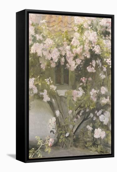 Climbing Roses, 1912-Michael Peter Ancher-Framed Stretched Canvas