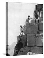 Climbing the Great Pyramid, Egypt, Late 19th Century-John L Stoddard-Stretched Canvas