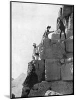 Climbing the Great Pyramid, Egypt, Late 19th Century-John L Stoddard-Mounted Giclee Print