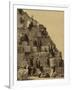 Climbing the Great Pyramid of Giza, 19th Century-Science Source-Framed Premium Giclee Print