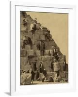 Climbing the Great Pyramid of Giza, 19th Century-Science Source-Framed Giclee Print