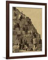 Climbing the Great Pyramid of Giza, 19th Century-Science Source-Framed Giclee Print