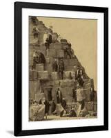 Climbing the Great Pyramid of Giza, 19th Century-Science Source-Framed Giclee Print