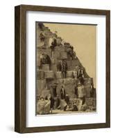 Climbing the Great Pyramid of Giza, 19th Century-Science Source-Framed Giclee Print