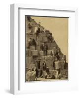 Climbing the Great Pyramid of Giza, 19th Century-Science Source-Framed Giclee Print