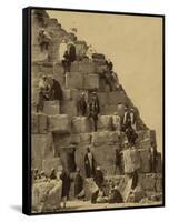 Climbing the Great Pyramid of Giza, 19th Century-Science Source-Framed Stretched Canvas