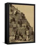 Climbing the Great Pyramid of Giza, 19th Century-Science Source-Framed Stretched Canvas