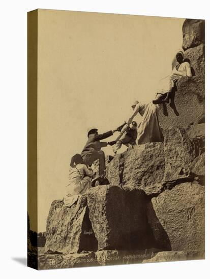 Climbing the Great Pyramid of Giza, 19th Century-Science Source-Stretched Canvas