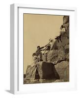 Climbing the Great Pyramid of Giza, 19th Century-Science Source-Framed Giclee Print