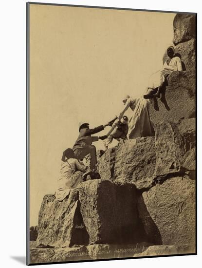 Climbing the Great Pyramid of Giza, 19th Century-Science Source-Mounted Giclee Print