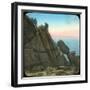 Climbing the Logan Rock, Near Treen, Cornwall, Late 19th or Early 20th Century-null-Framed Giclee Print