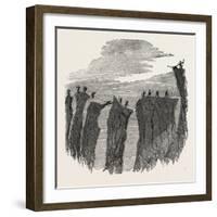 Climbing the Mont Blanc: the Party Crossing the Glacier Des Bossons-null-Framed Giclee Print