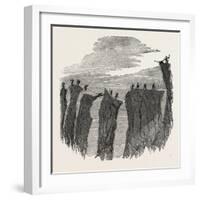 Climbing the Mont Blanc: the Party Crossing the Glacier Des Bossons-null-Framed Giclee Print