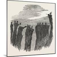 Climbing the Mont Blanc: the Party Crossing the Glacier Des Bossons-null-Mounted Giclee Print