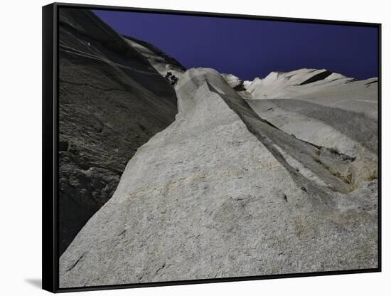 Climbing the Muir Wall at El Capitan, Yosemite National Park-Michael Brown-Framed Stretched Canvas