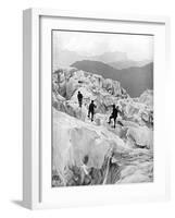 Climbing Through the Bossons Icefall on the Way Up Mont Blanc, Switzerland, Early 20th Century-null-Framed Giclee Print