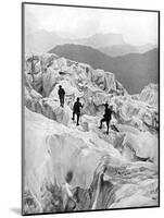 Climbing Through the Bossons Icefall on the Way Up Mont Blanc, Switzerland, Early 20th Century-null-Mounted Giclee Print