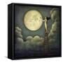 Climbing to the Moon-Sasha-Framed Stretched Canvas