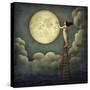 Climbing to the Moon-Sasha-Stretched Canvas