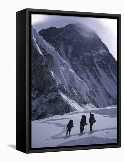 Climbing Towards Mountain Halo, Everest-Michael Brown-Framed Stretched Canvas