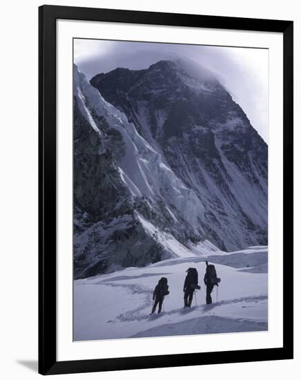 Climbing Towards Mountain Halo, Everest-Michael Brown-Framed Premium Photographic Print