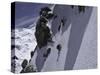 Climbing up a Steep Snow Face, New Zealand-Michael Brown-Stretched Canvas